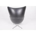 Leather egg chair in black